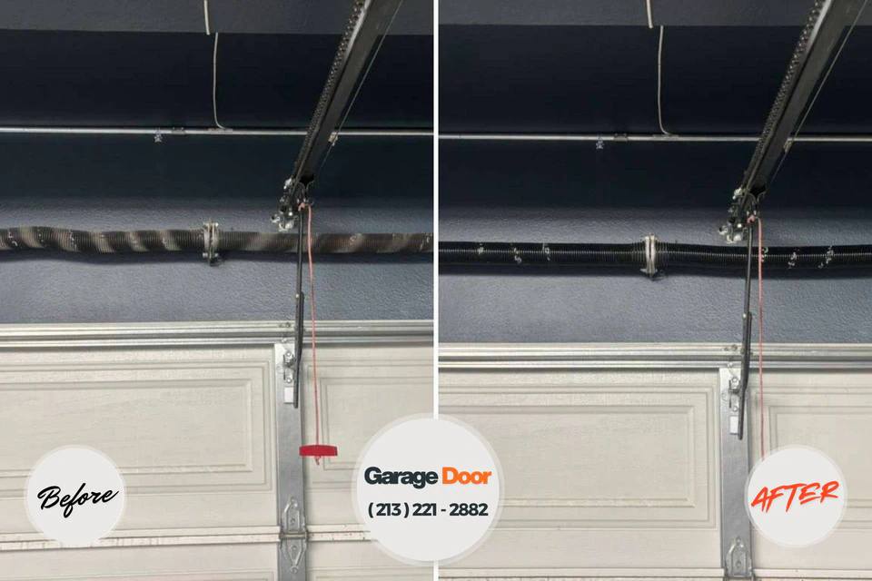 Before and after: garage door repair Walnutport, PA